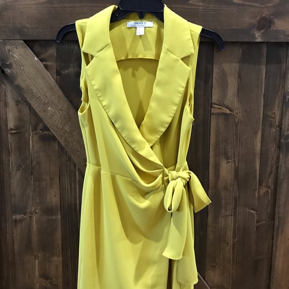 Forever 21 Dresses & Skirts - Yellow Dress with Statement Neckline